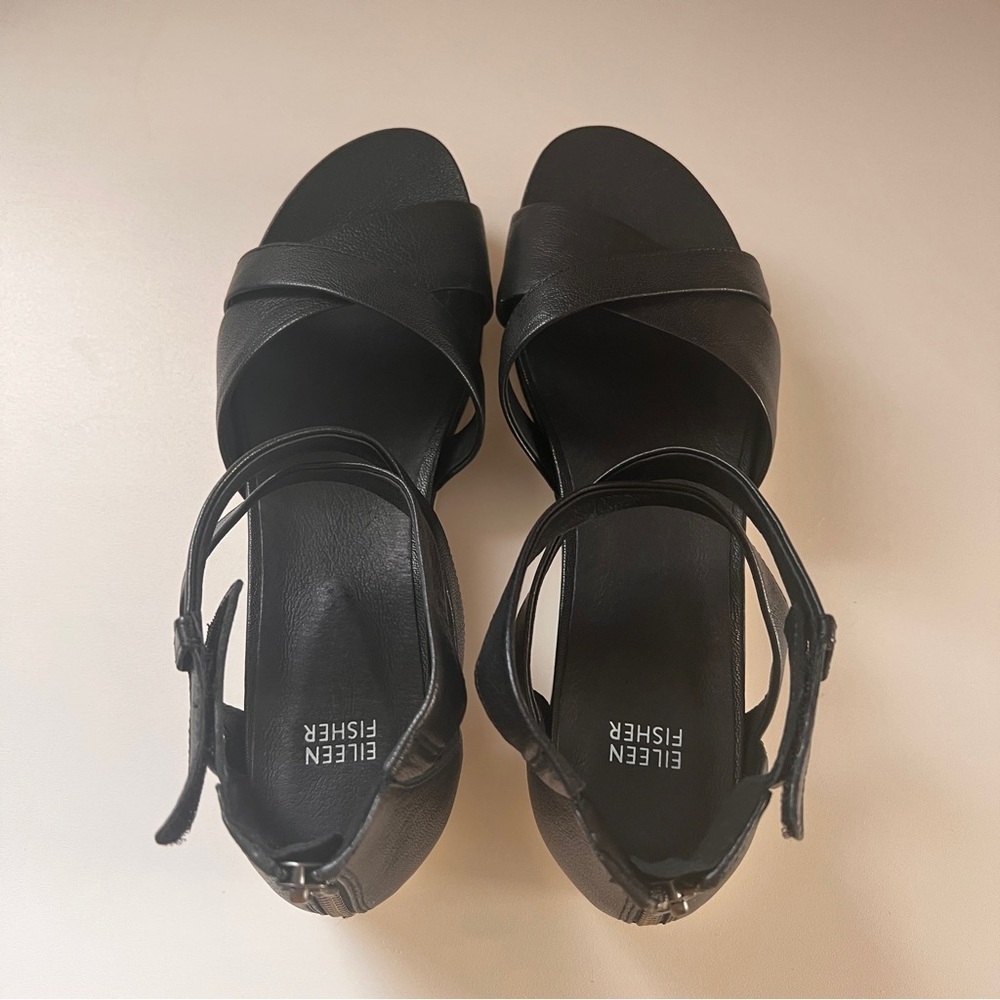 Eileen Fisher Skip Washed Leather Sneaker Sandal - Picture 3 of 7